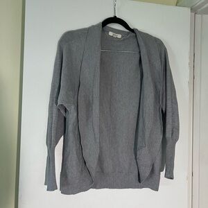 Promise Gray Cardigan Sweater Classic Open-Front Design